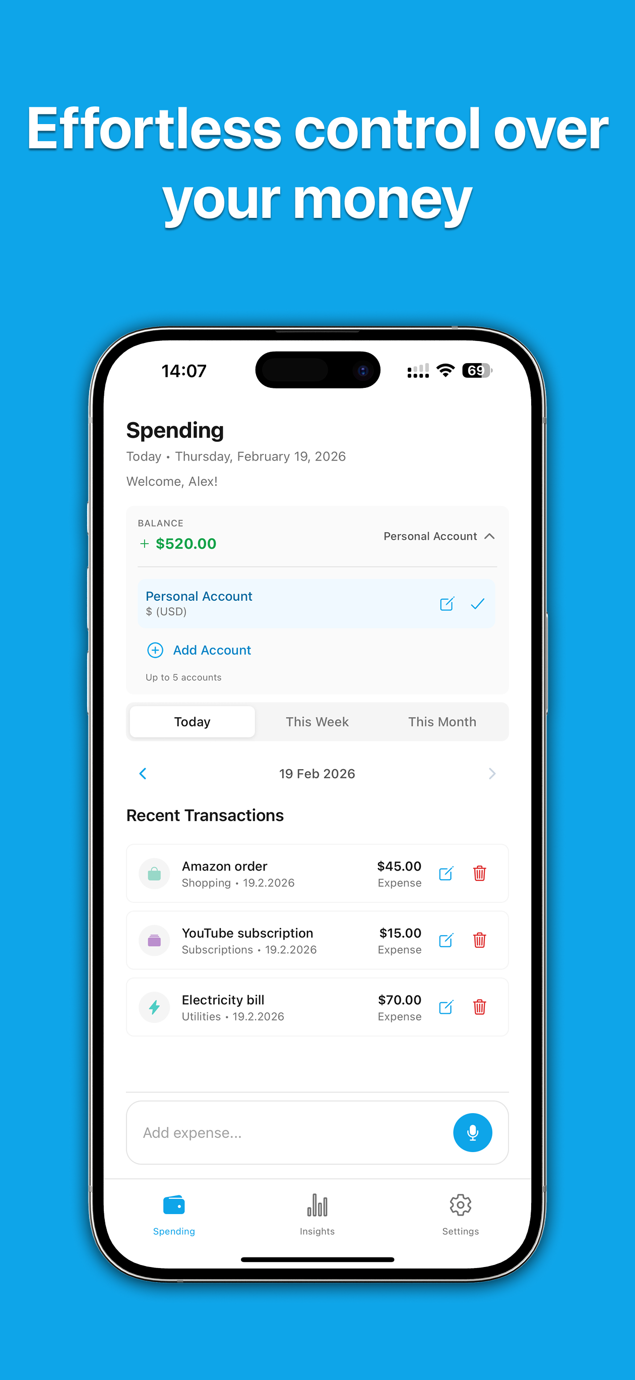 Saivly spending view